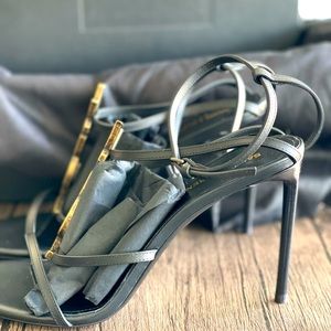 YSL MONOGRAM CASSANDRA LEATHER SANDALS /YSL SHOE